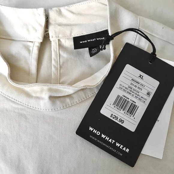 WHO WHAT WEAR beige muslin puff sleeve top XL - Picture 5 of 7